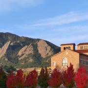 C4C building with fall flatirons picture