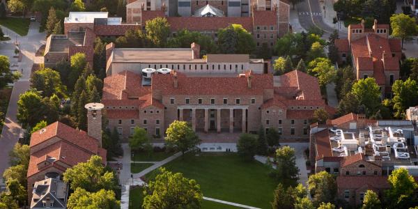 CU Boulder campus aerial