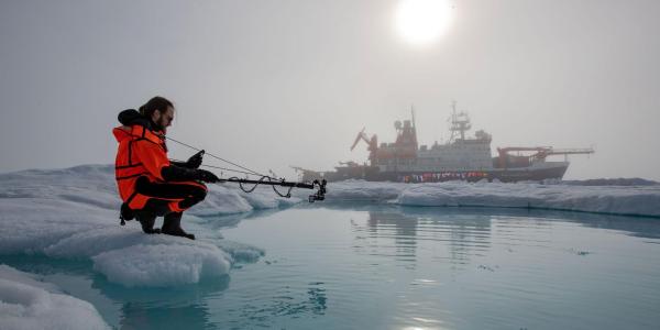 Scientist in the arctic