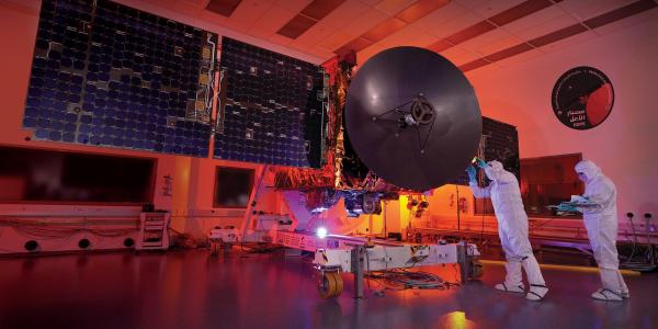 Engineers at CU Boulder鈥檚 Laboratory for Atmospheric and Space Physics (LASP) perform last-minute inspections of the Hope Probe spacecraft before its shipment to Dubai and the Tanegashima launch site in Japan.