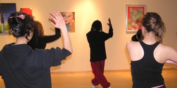 Picture of student taking a dance class in the DSCC