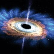 Black hole expelling gas