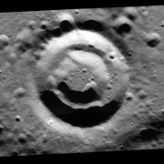 Belle Crater showing moon shadows