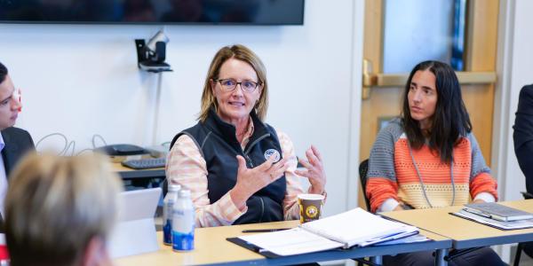 FEMA Administrator Deanne Criswell visits with CU Boulder faculty and staff