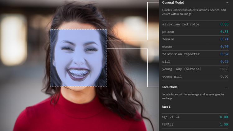 A graphic showing how facial analysis software works