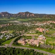 Aerial view of CU and Boulder