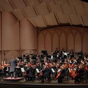 CU Symphony Orchestra on stage