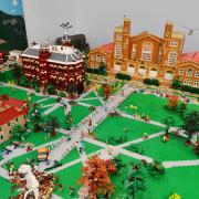 Lego model of the CU Boulder campus located in the Heritage Center
