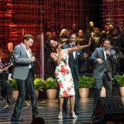 Clint Holmes, Take 6, Nnenna Freelon and Tom Scott performing during a Ray Charles tribute concert