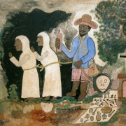Vol de Zombis (1946) by Haitian artist Hector Hyppolite